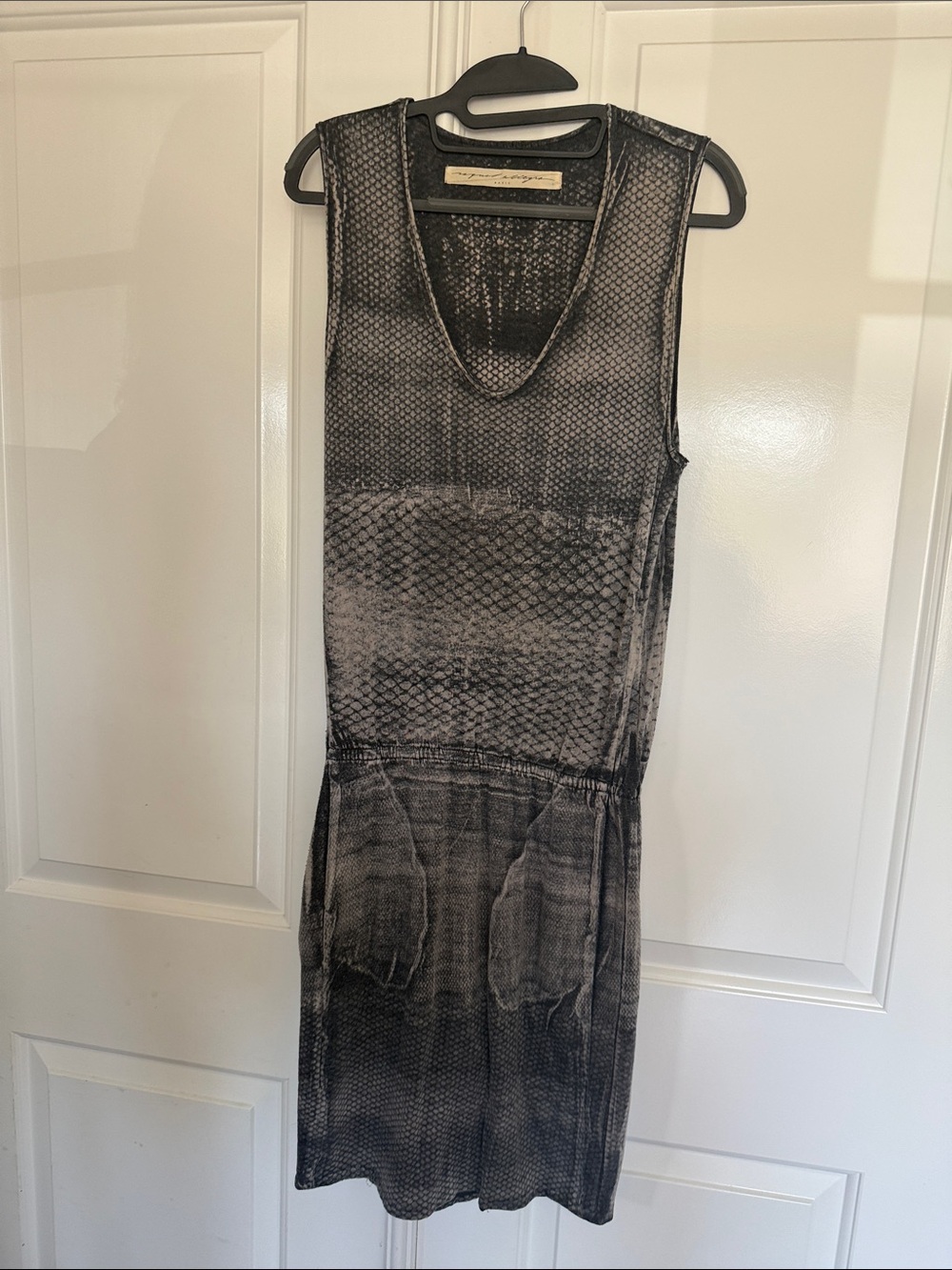 Raquel Allegra cotton Sleeveless Black Textured Knit Dress size 1